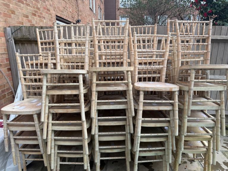 Limewash Chiavari Chairs & 6ft Table Bundle FOR SALE 