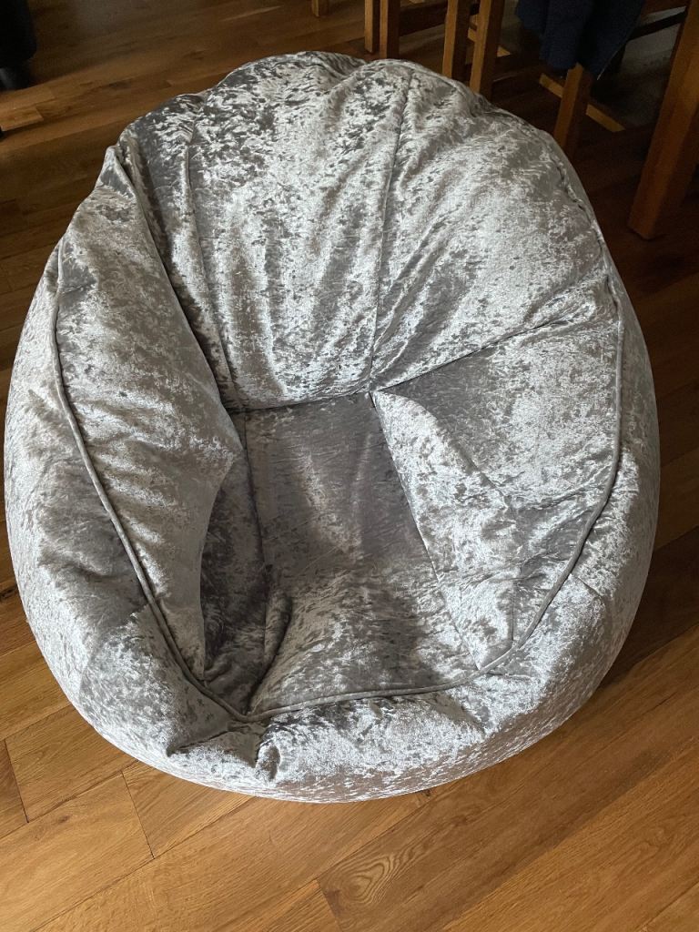 Next Bean Chair Grey Velvet