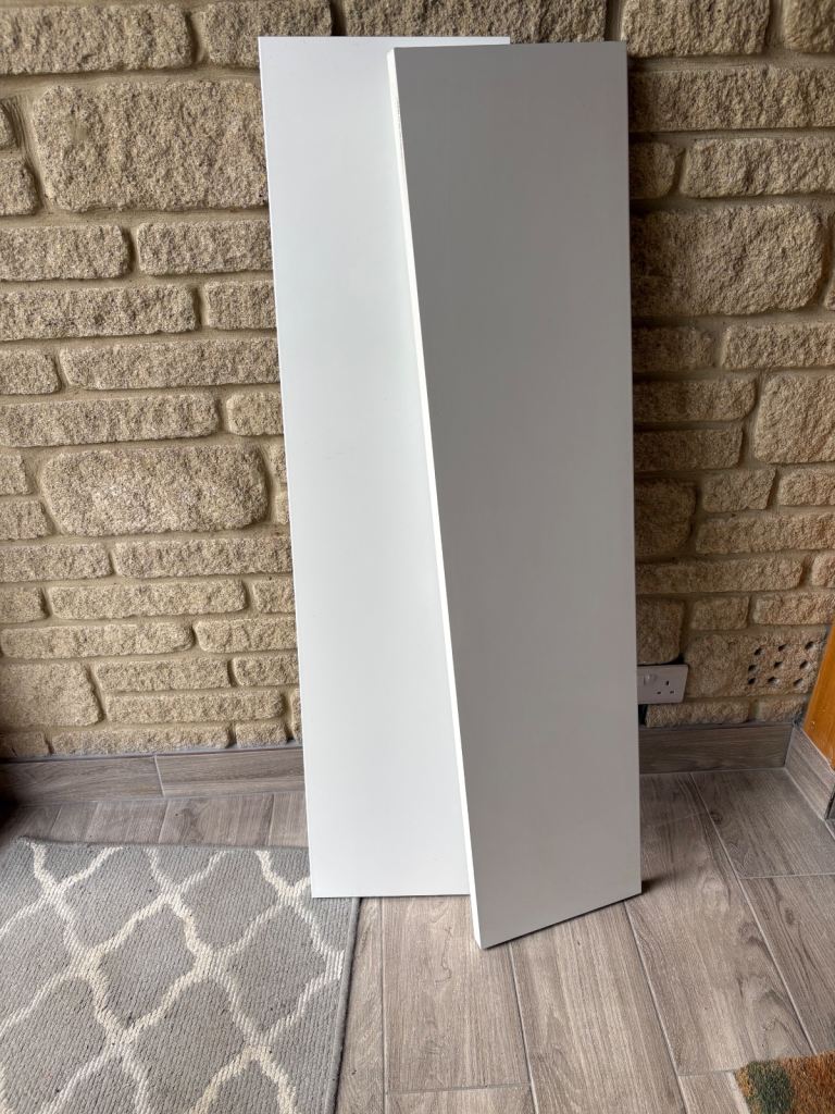 2 x White ikea high gloss shelves 