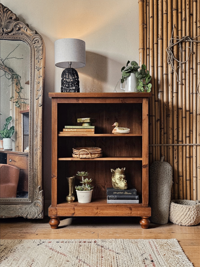 Solid Pine Open Bookcase / Shelving Unit