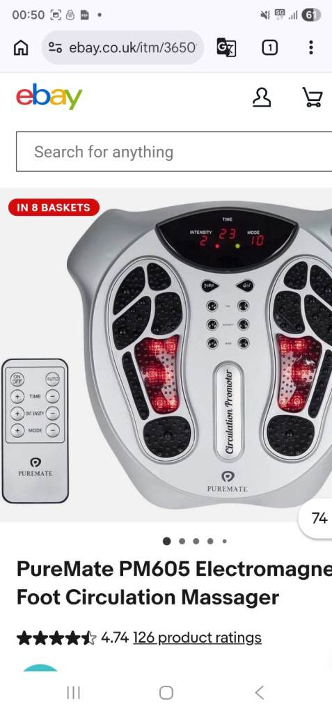 PureMate PM605 Electromagnetic Foot Circulation Massager & Body Therapy Machine