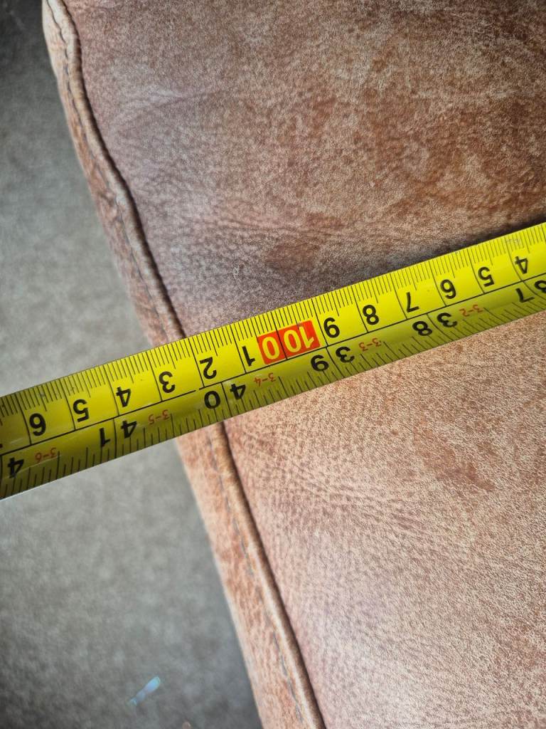 Free brown leather sofa and chair