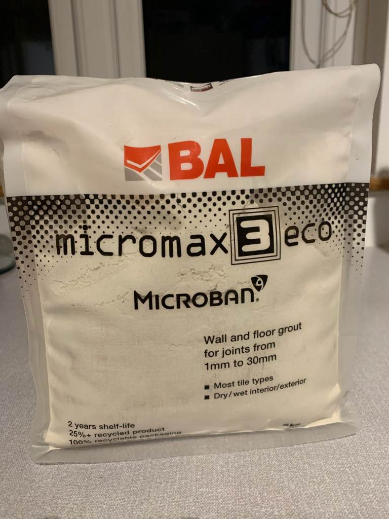 Grout (wall and floor) - 5KG Bal Micromax 3 Eco Microban (Jasmine colour - kind of ivory/cream)