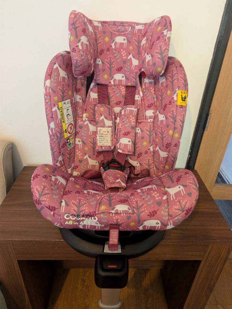 Cosatto All in All 360 Rotate Car Seat Unicorn Garden - limited usage, Used , Great Condition, 