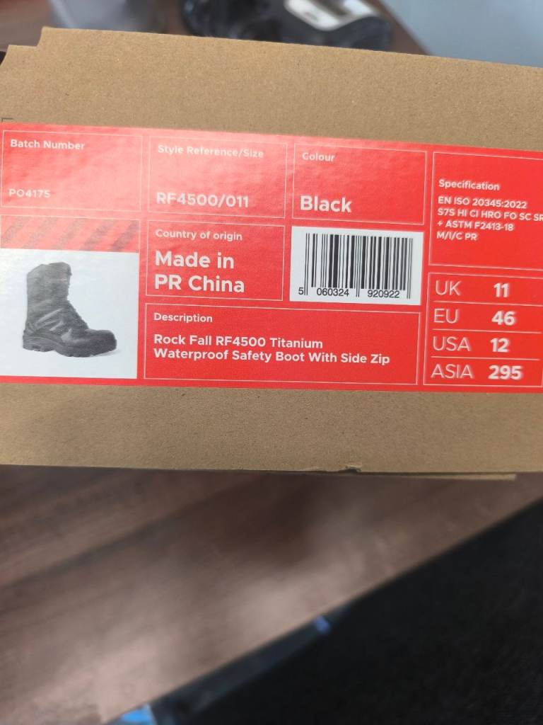 Rock Fall RF4500 Titanium Waterproof Safety Boots – UK Size 11