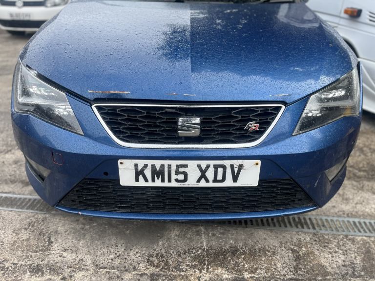 SEAT LEON MK3 FR 2013 BUMPER FRONT BLUE LW5P COMPLETE 