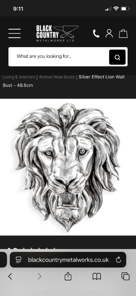Silver Effect Lion head