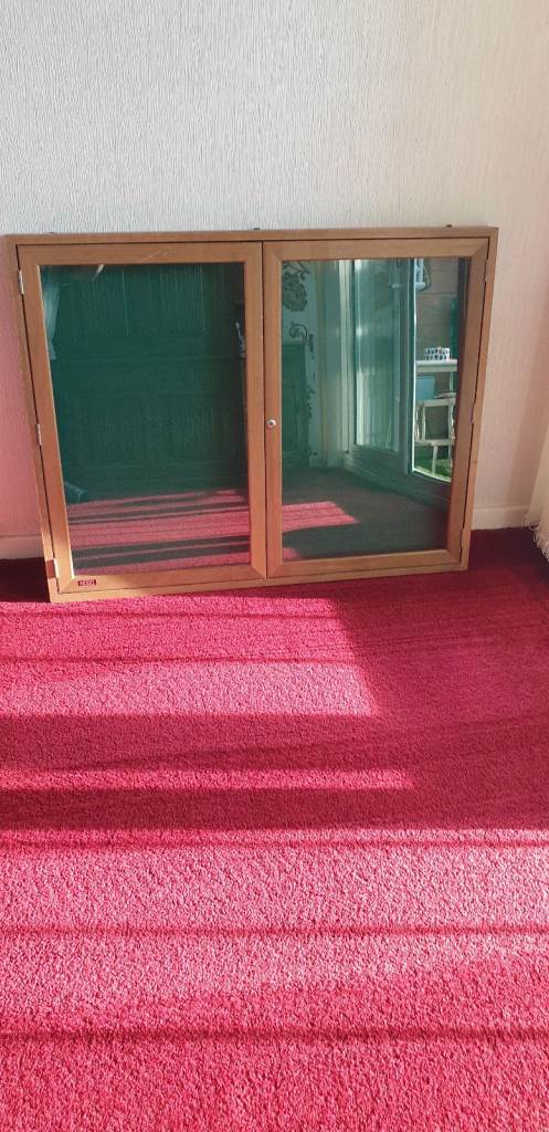 Nobo solid oak display cabinet 