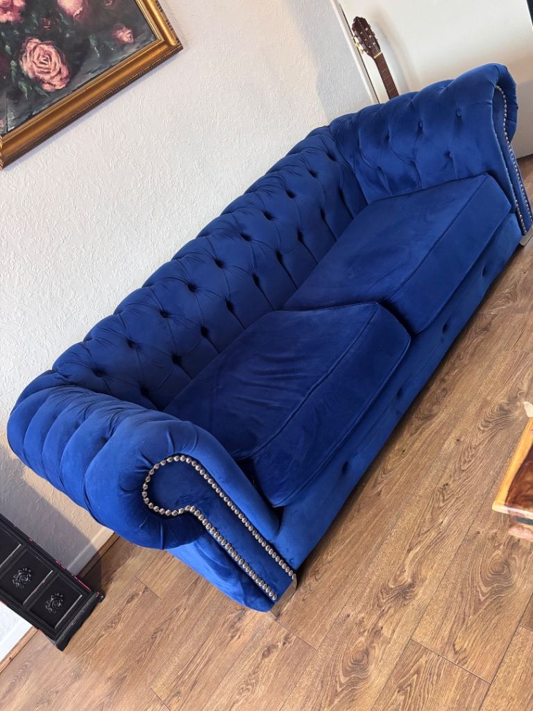 Plush velvet sofa set
