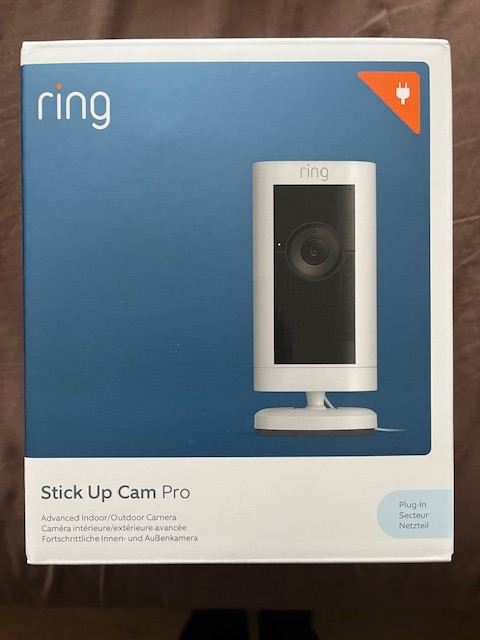 RING STICK-UP CAM PRO PLUG-IN WI-FI SECURITY INDOOR/OUTDOOR CAMERA - WHITE - BRAND NEW SEALED!