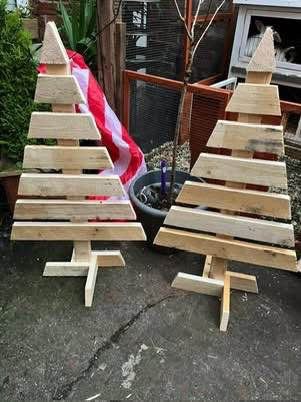 🎅 Garden wood Xmas trees 🌲 