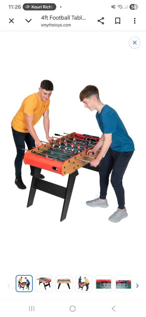 Smyths 4 foot football foosball table game