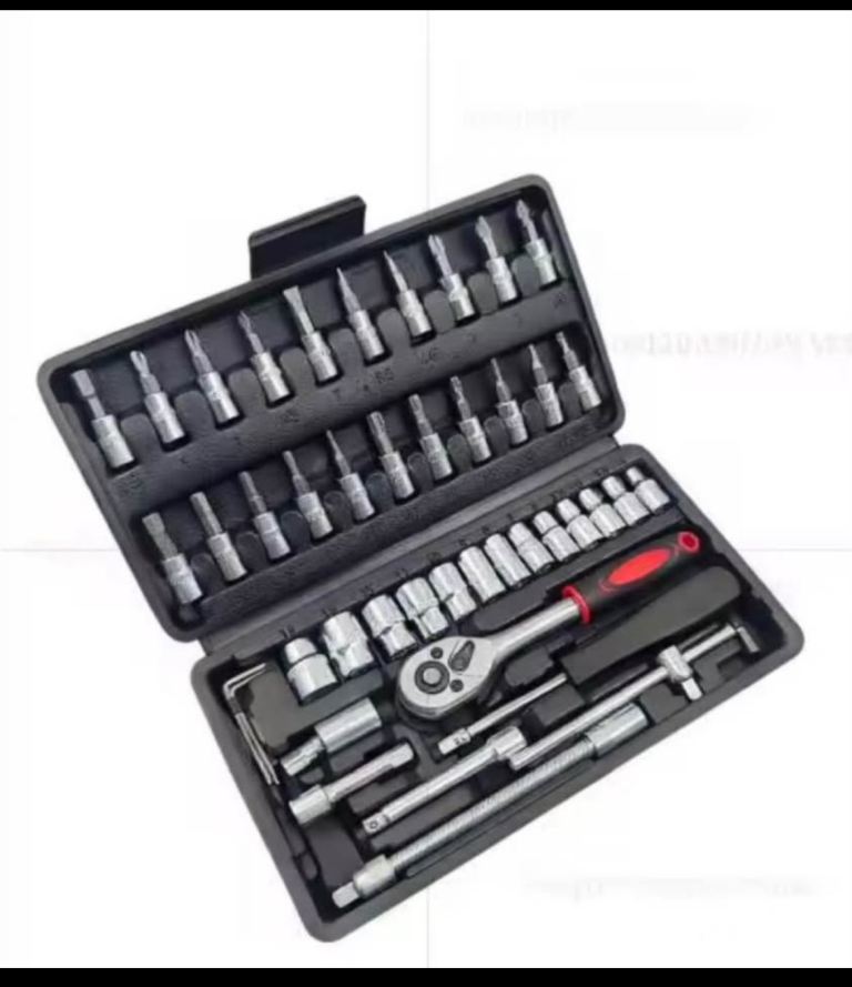 46PCS Socket Wrench Set DIY Repair Tool Kit Ratchet Screwdriver 