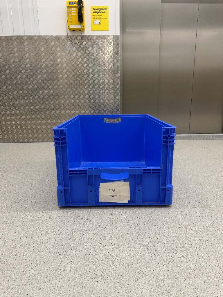 Sturdy Blue Plastic Storage Crate – Good Condition