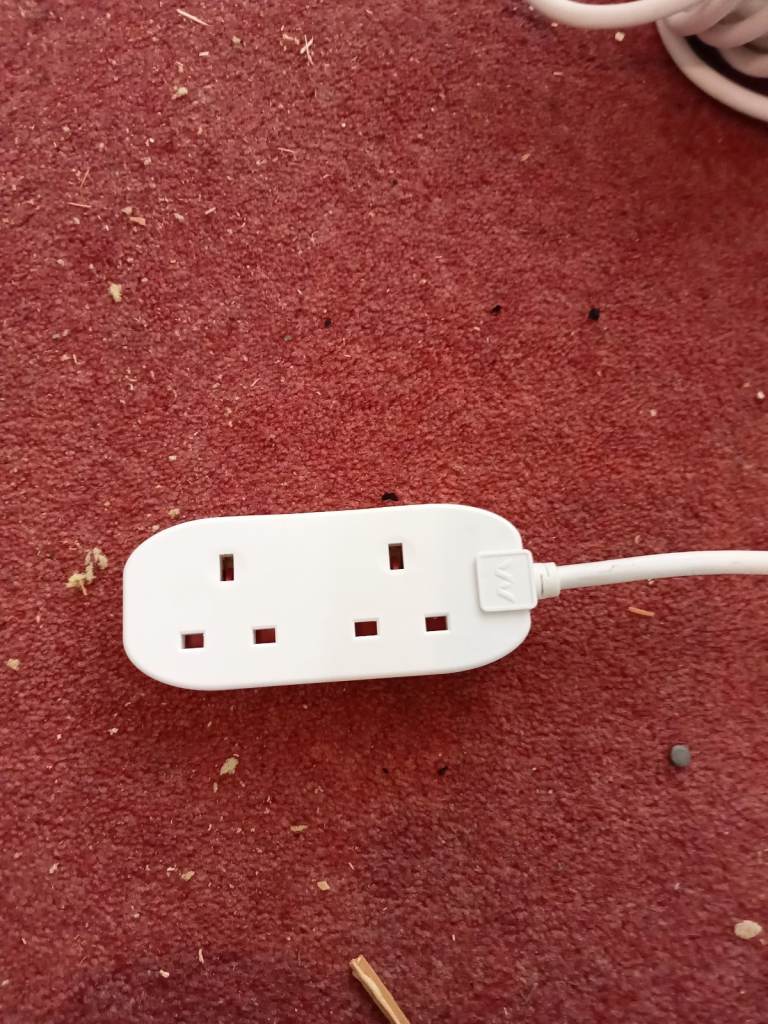2 and 1 plug socket 5 meter long extension wire lead £5 each. Bolton