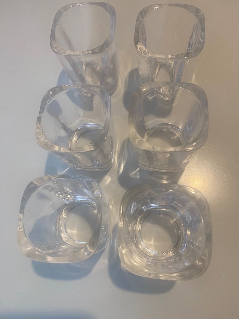 Mini Shot Glasses X6 Clear Brand New 