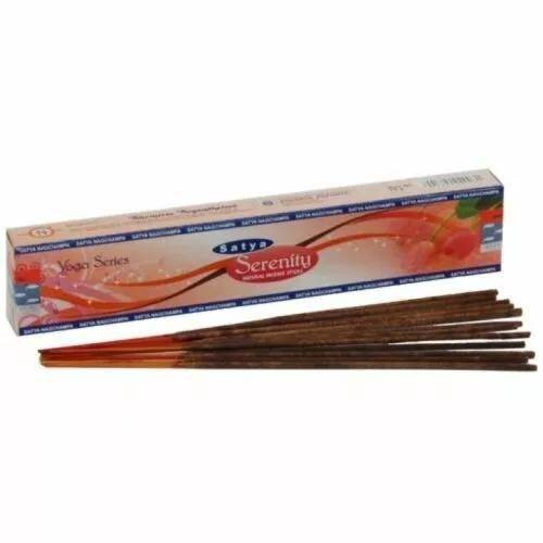 Satya Nag Champa Incense Sticks - 12 Pack Bulk Set (15g Boxes) - Serenity Yoga Series Scent!