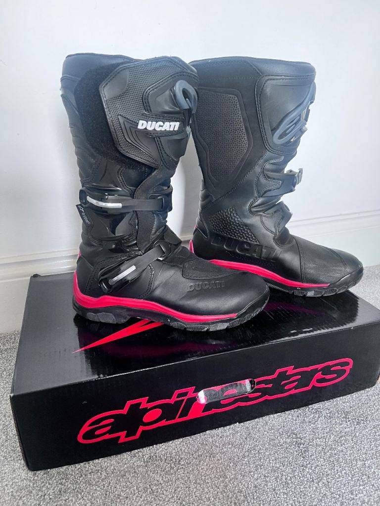 🇮🇹🏍️ Alpinestars Corozal Ducati Adventure boots Drystar Waterproof Motorcycle Boots UK size 9 