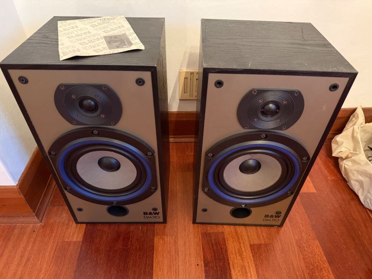 B&W DM110 Speakers – untested. Visually Good Condition. 