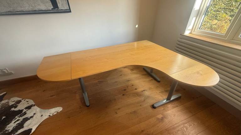 Large IKEA GALANT Corner Desk with BOTH Extensions – Oak Veneer – Excellent Condition