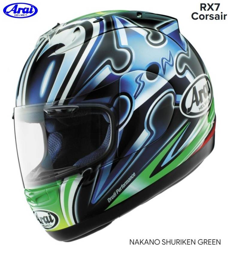 RARE COLLECTORS ITEM - #ARAI RX-7 MOTORCYCLE HELMET - SHINYA NAKANO MOONEYES