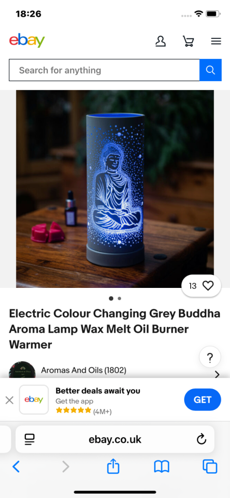 NEW Colour changing LED Aroma lamp grey budda