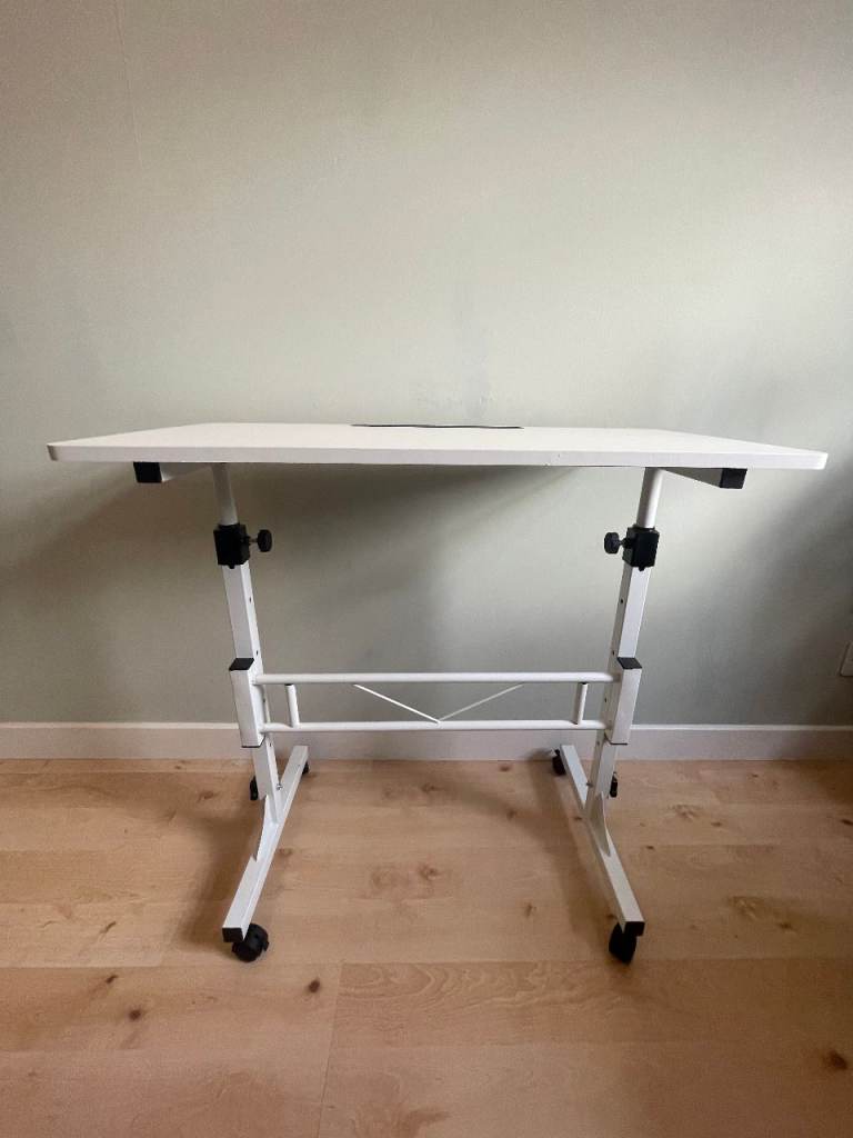  Standing Desk Adjustable Height, with Wheels Small Computer Desks, Home Office Desk