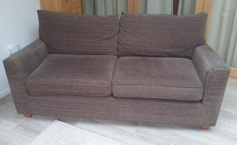 NEXT Two seater Settee Sofa Couch Light Chocolate Brown
