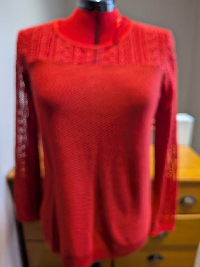 Ladies Red Matalan lace Jumper.