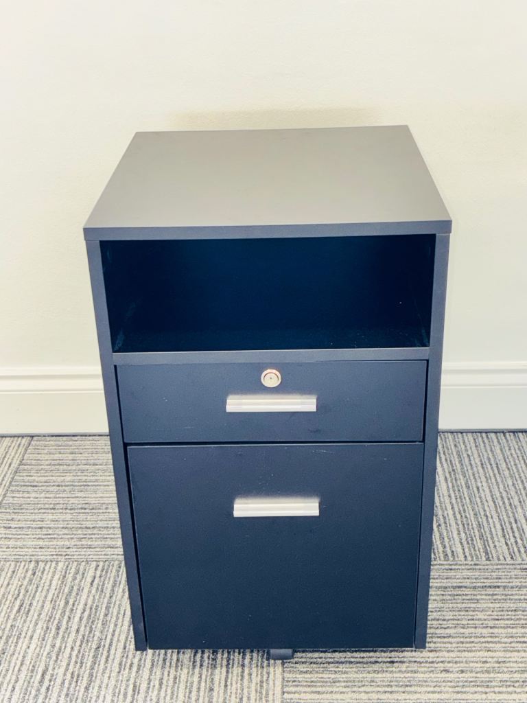 Black Mini Pedestal Drawer Units (40 × 60.5cm) x3