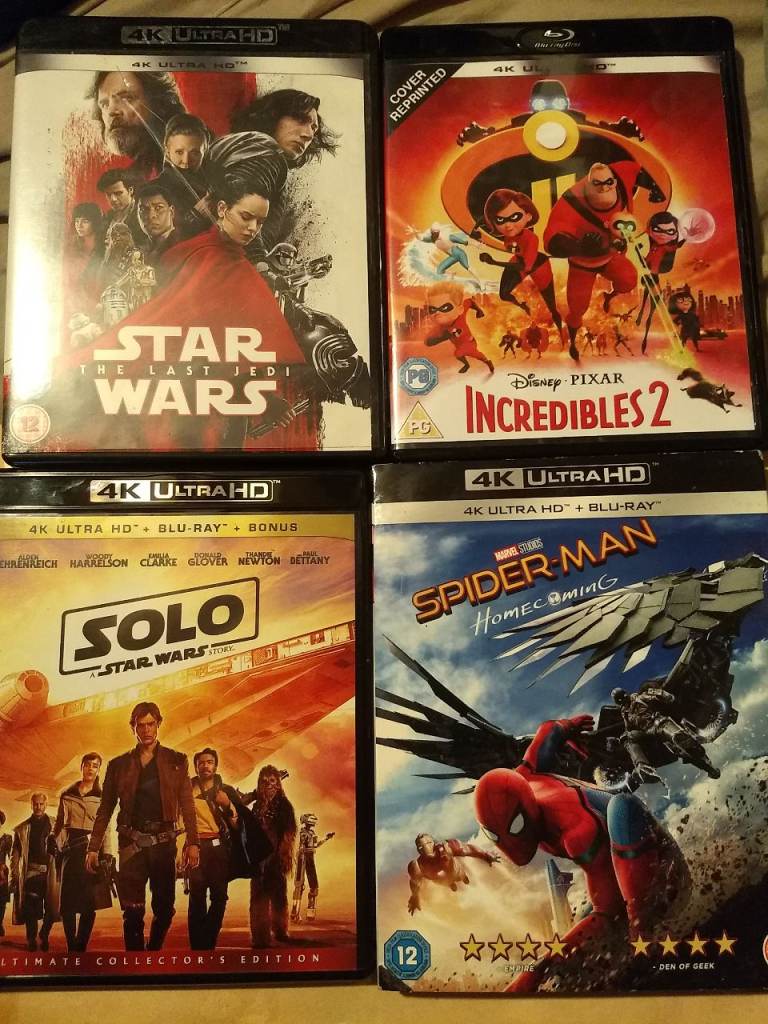 Spiderman Blurays/DVDs/Ultra 4K. various titles