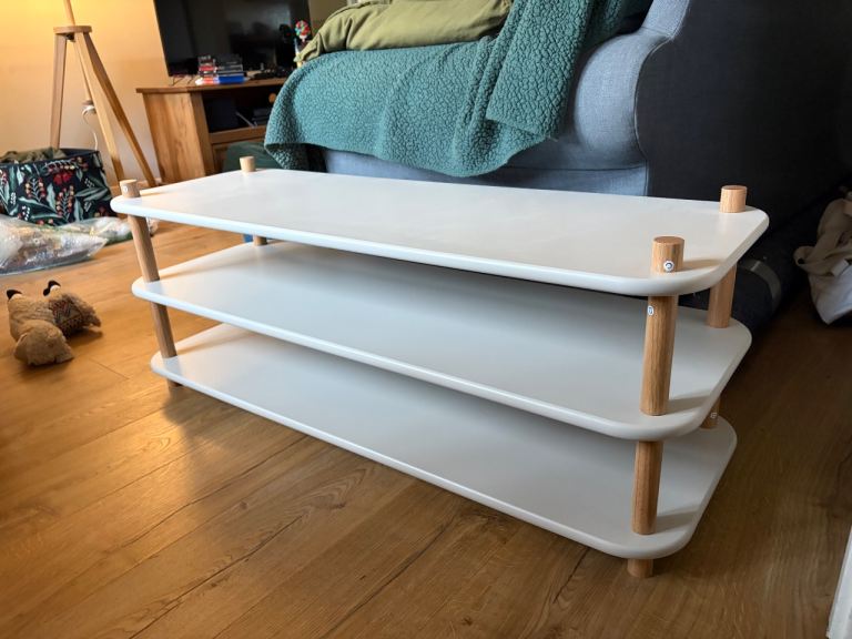 Large Wooden Shoe Rack White
