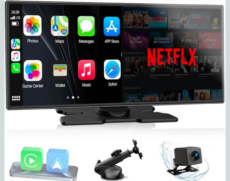Carplay Screen with YouTube Net-flix TikTok, 10.25'' Wireless A-pple CarPlay & Android Auto