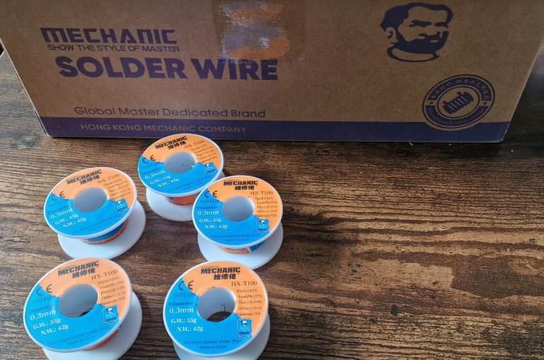 5 X MECHANIC HX-T100 Solder Wire 63/37 Tin Lead Rosin Core 0.3mm Precision