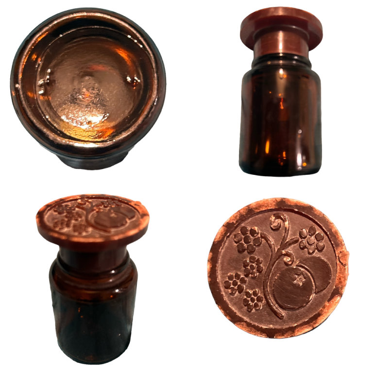 Vintage Citrus Perfume Bottle In Brown Glass 7cm Height 3.5cm Width 65 Years Old +