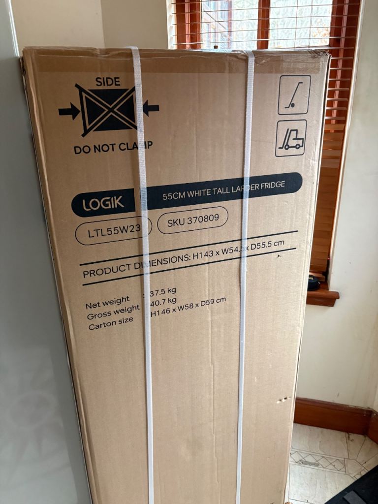Logic 55cm tall fridge. Brand new, unopened. Bought but no longer needed and couldn’t return 
