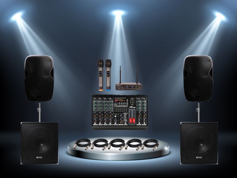Pa Speaker Sound System Microphone Hire 