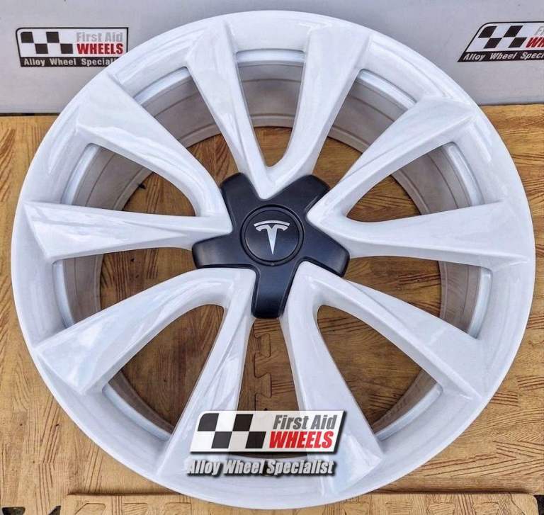 R576W Swap TESLA MODEL 3 PERFORMANCE 4x 20'' GENUINE GLOSS WHITE ALLOY WHEELS