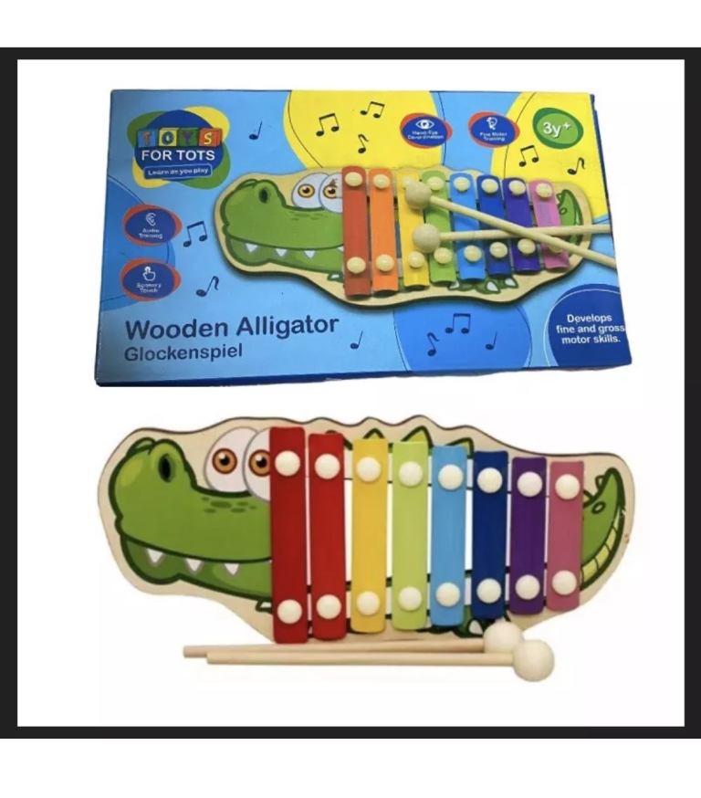 Toys For Tots - WOODEN ALLIGATOR XYLOPHONE (8 Tones) *NEW*