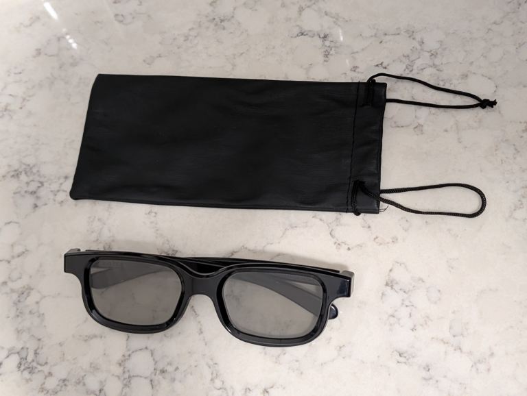 RealD 3D Cinema Glasses Passive Adult Black Frame + Soft Case Pouch