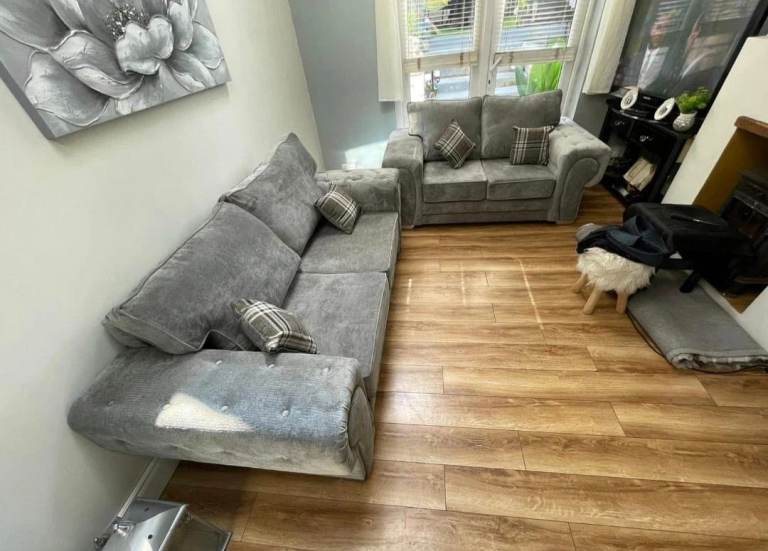 GREY Fabric Corner Sofa - NEW Condition