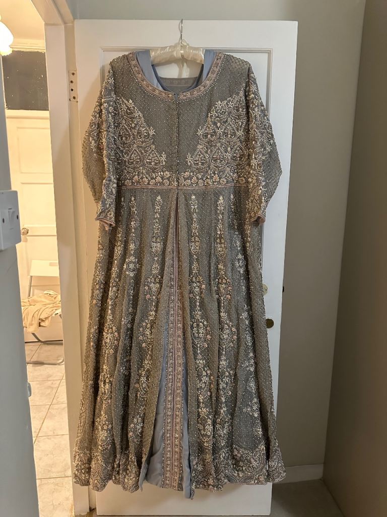 Luxury Custom-Made South Asian & Moroccan Inspired - Heavily Embroidered - Mongas Dress
