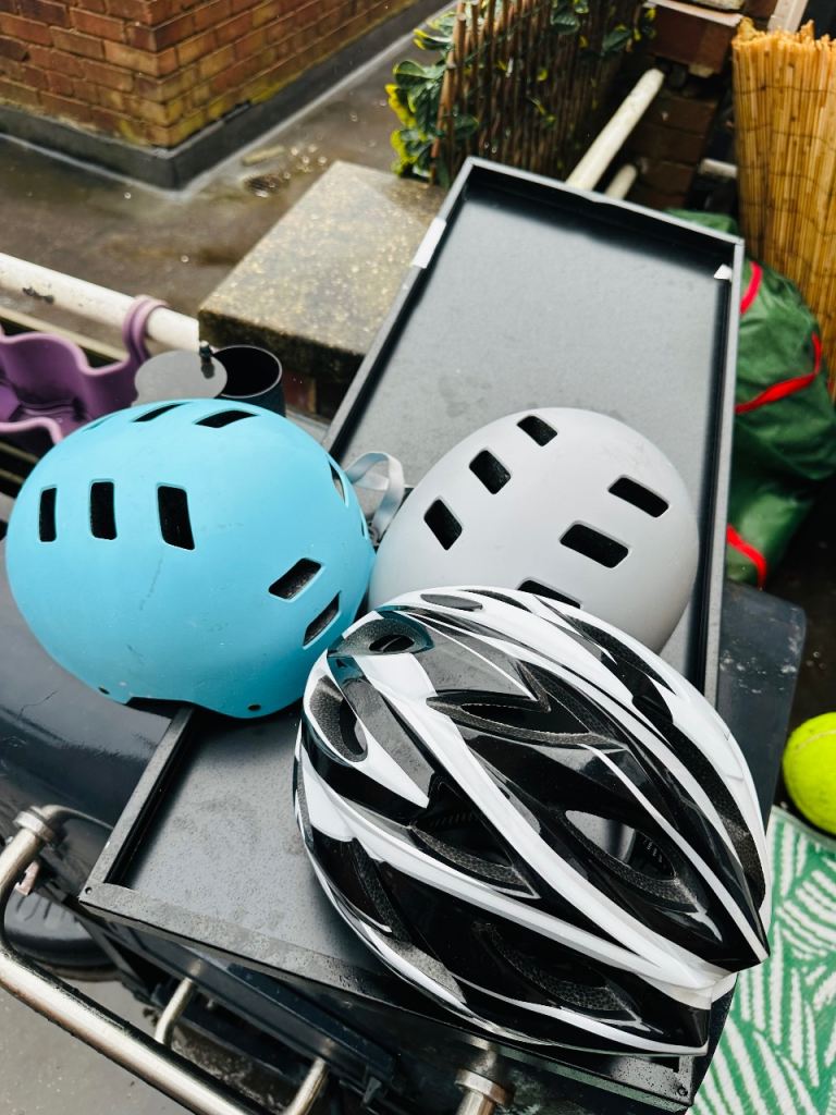 Bicycle helmets x4 - all medium! Collect from KT2 6 /TW16 5 (job lot price) - Fits children & adults