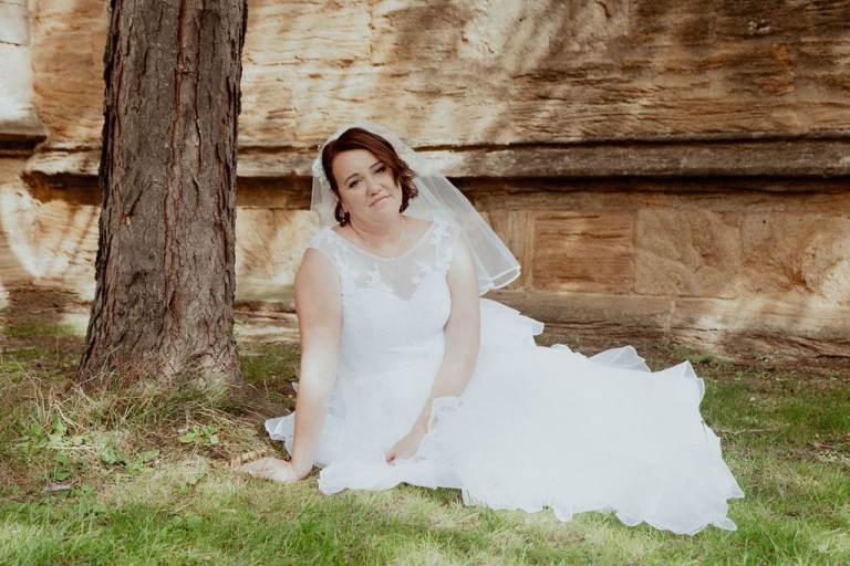 Beautiful White Wedding Dress – Good Condition, Size 12-14