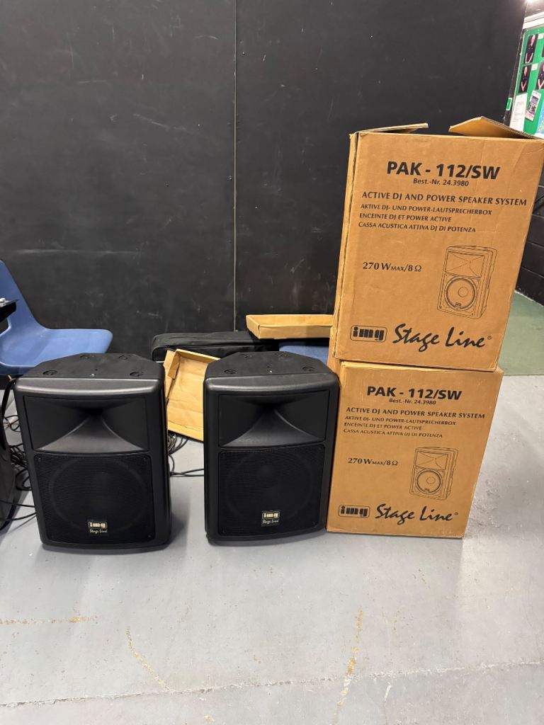 iMG StageLine Pak-112/sw Active Speakers Monitors PA Sound System 270w