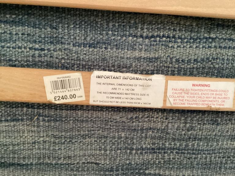 Wooden Cot Bed Frame - Good Condition