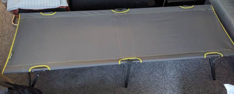 Quechua L100 Camp Bed (2x available, see end of advert for the deal) - Grey/Yellow, Good Condition