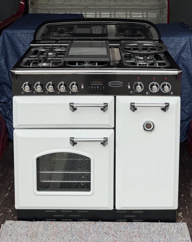Rangemaster Classic 90 Dual Fuel Range Cooker - White 