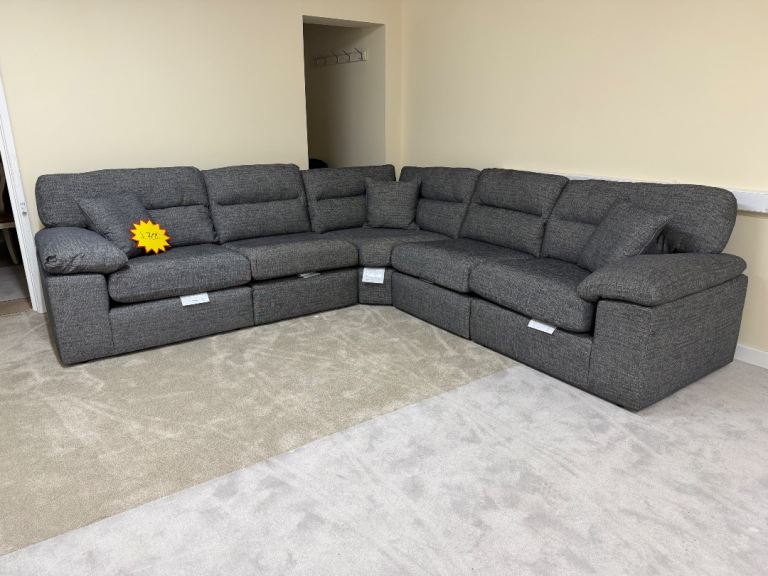 Morgan corner sofa 5 seater Modular santos blue brand new delivery extra costh