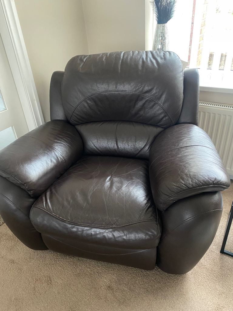 Recliner leather armchair sofa